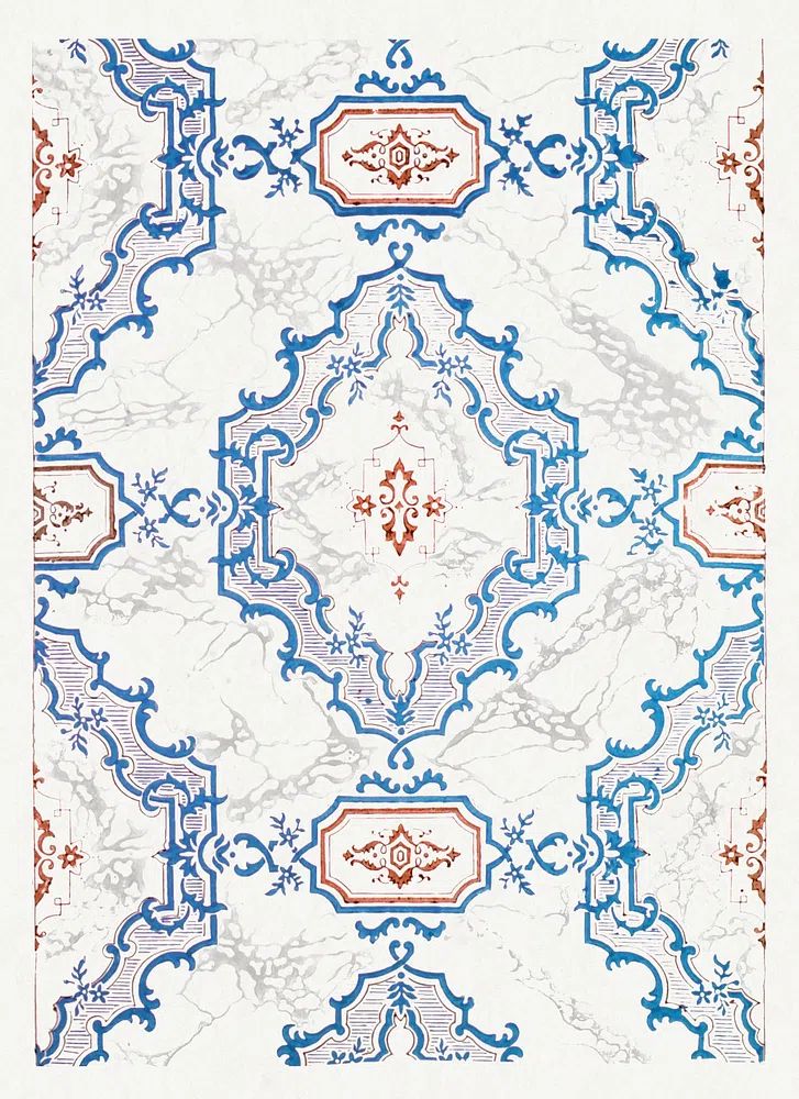 Entrance Hall Wallpaper Collins House. poster — vintage art