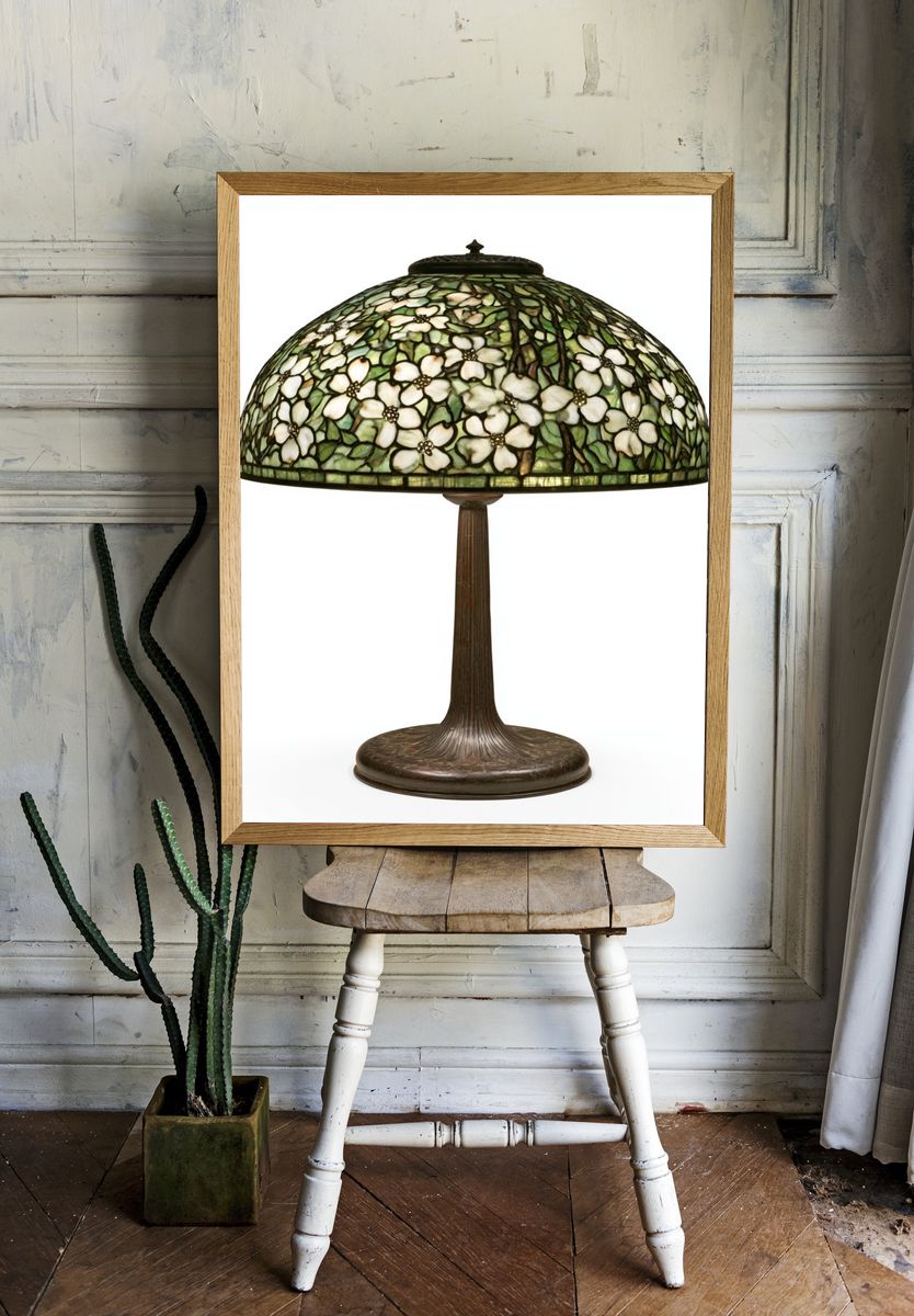 Tiffany-Style Floral Lamp Poster. — room view 1