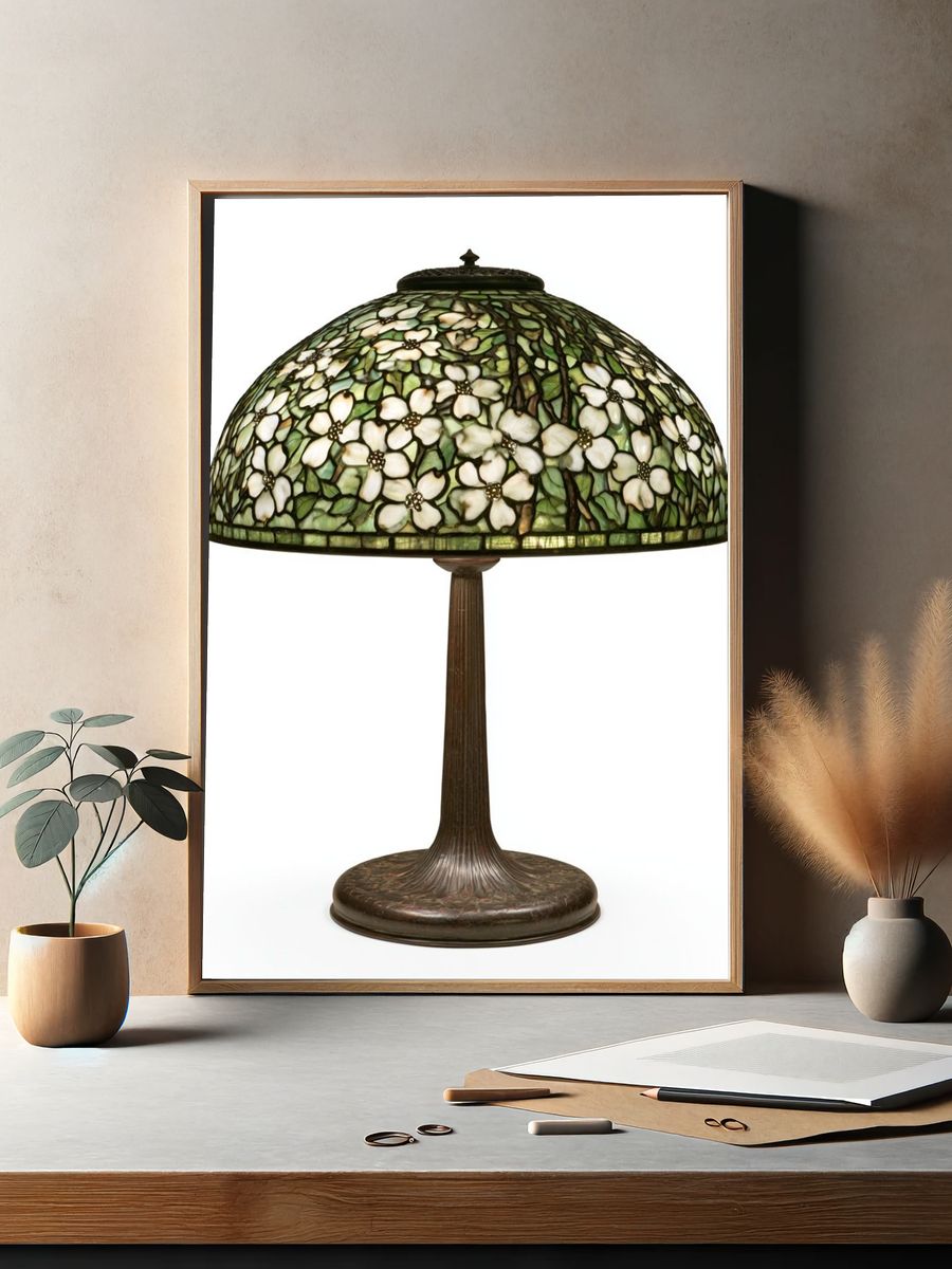 Tiffany-Style Floral Lamp Poster. — room view 2