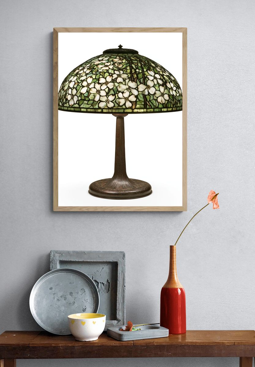 Tiffany-Style Floral Lamp Poster. — room view 3