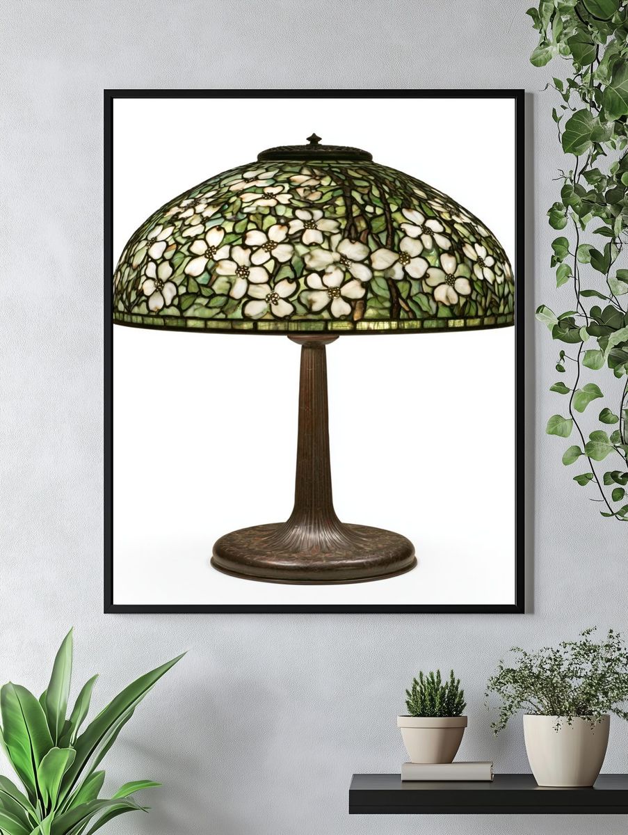 Tiffany-Style Floral Lamp Poster. — room view 4