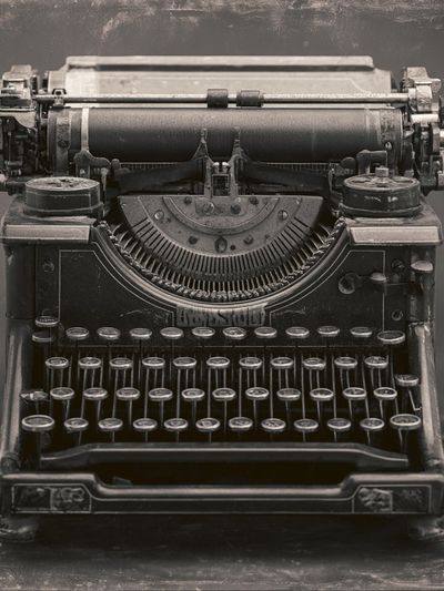 Vintage Typewriter Black-White Poster.