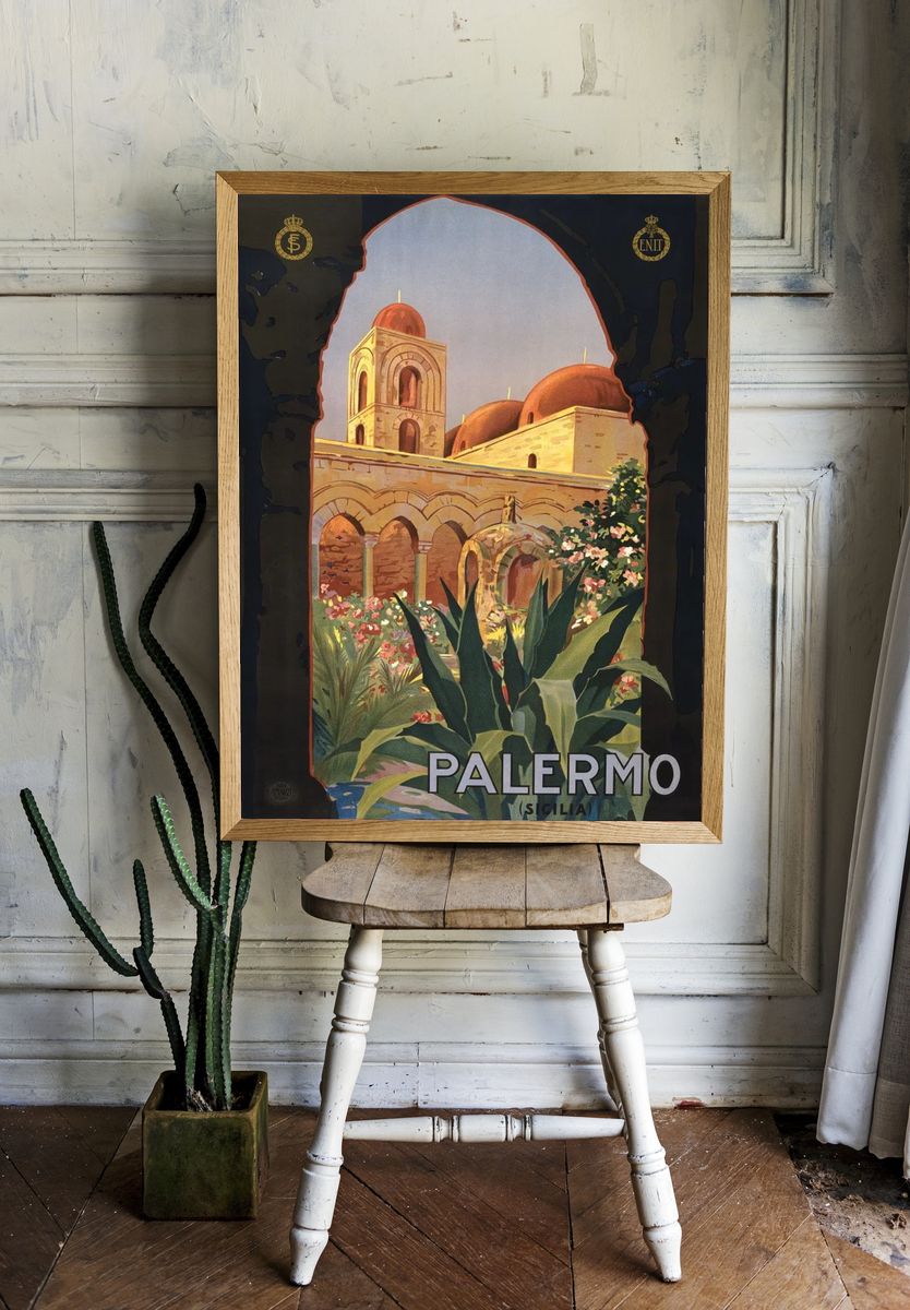 Palermo — Vintage Travel Print. room preview