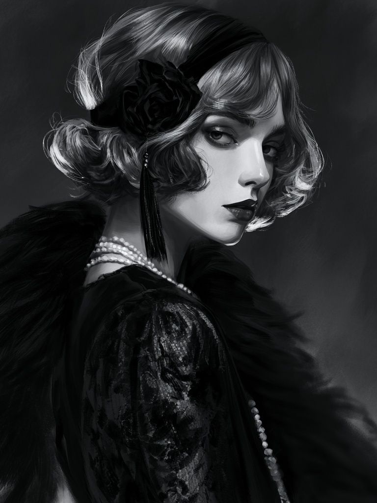 Art Deco Portrait Print. poster detail