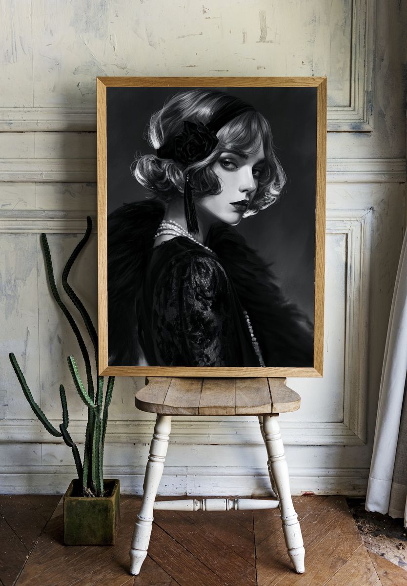 Art Deco Portrait Print. — room view 1