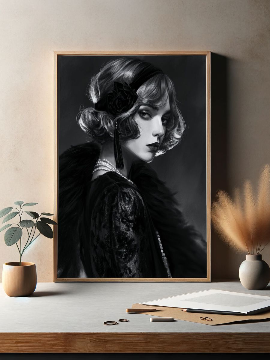 Art Deco Portrait Print. — room view 2
