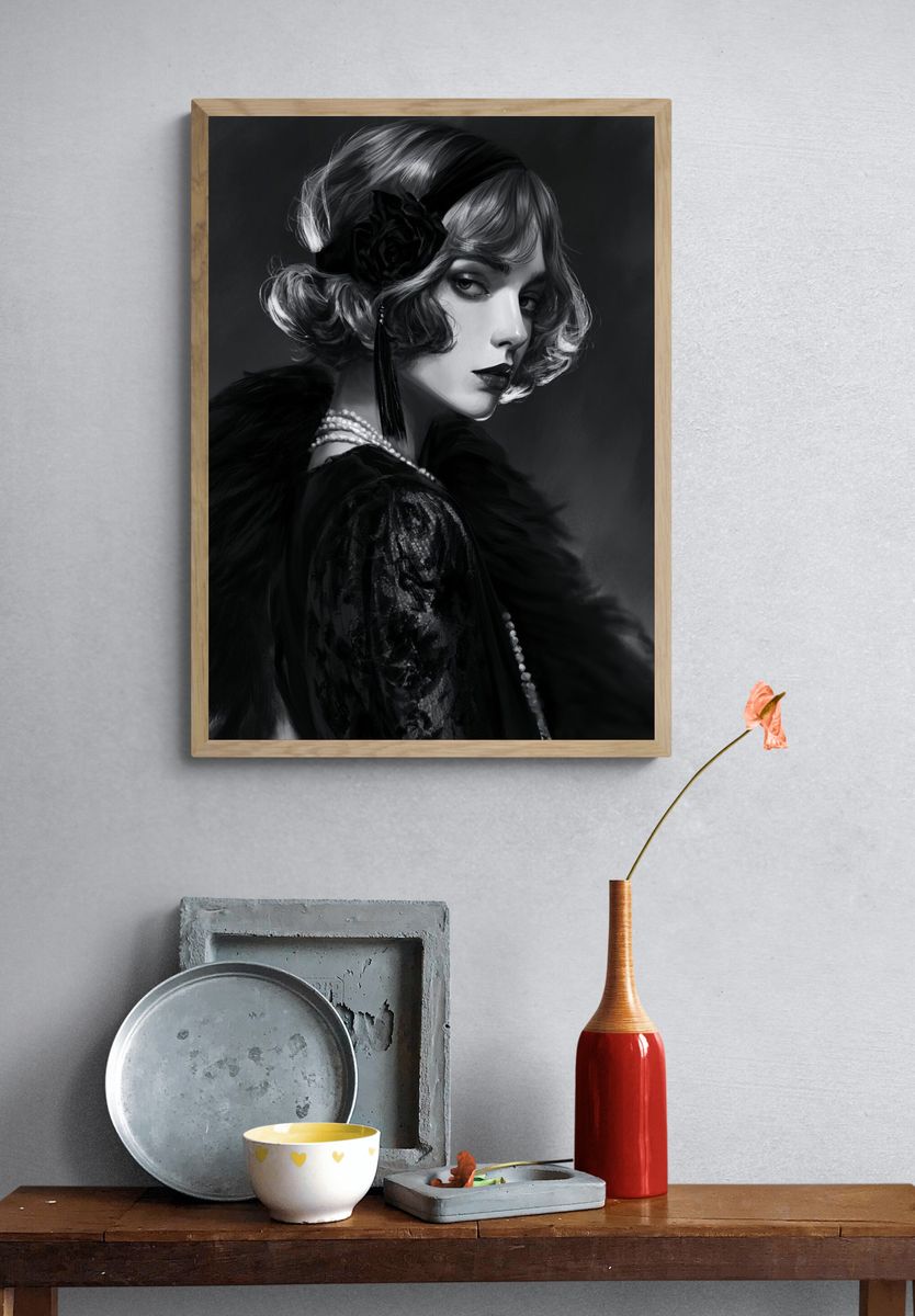Art Deco Portrait Print. — room view 3