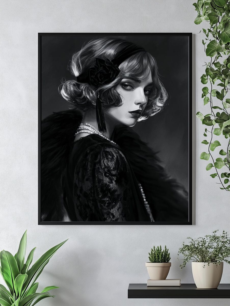 Art Deco Portrait Print. — room view 4