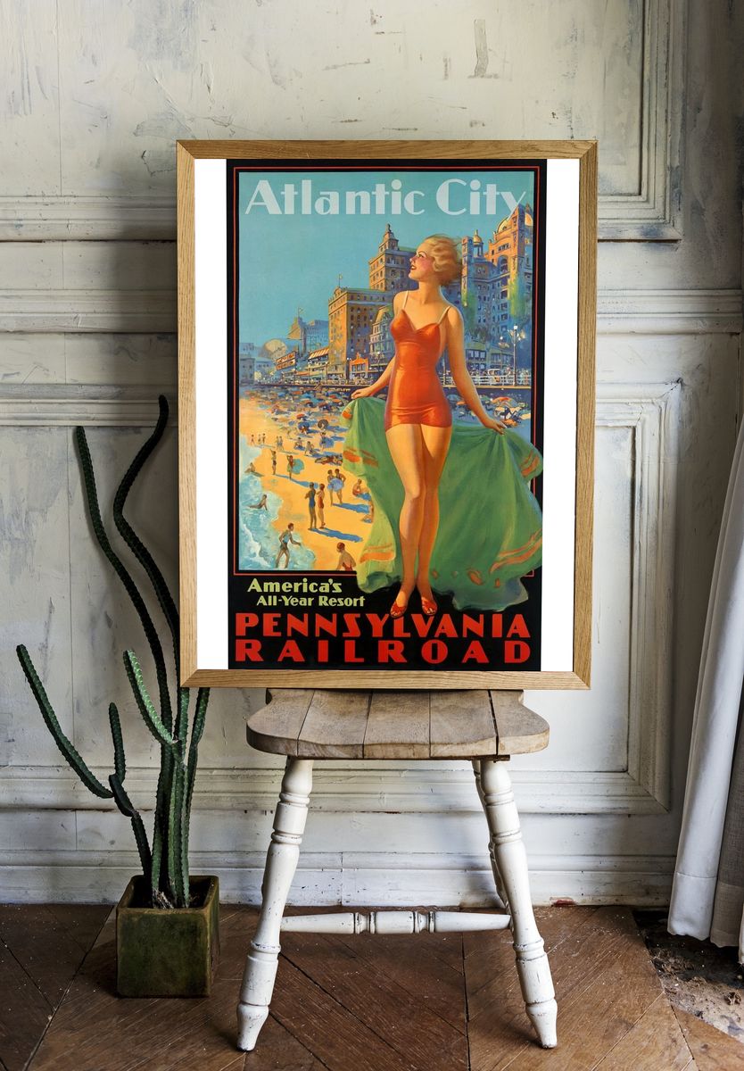 Atlantic City Vintage Travel Poster. — room view 1