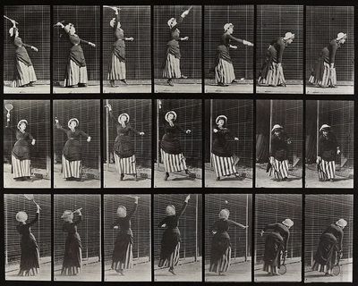 Vintage Tennis Player Motion Study Poster. poster