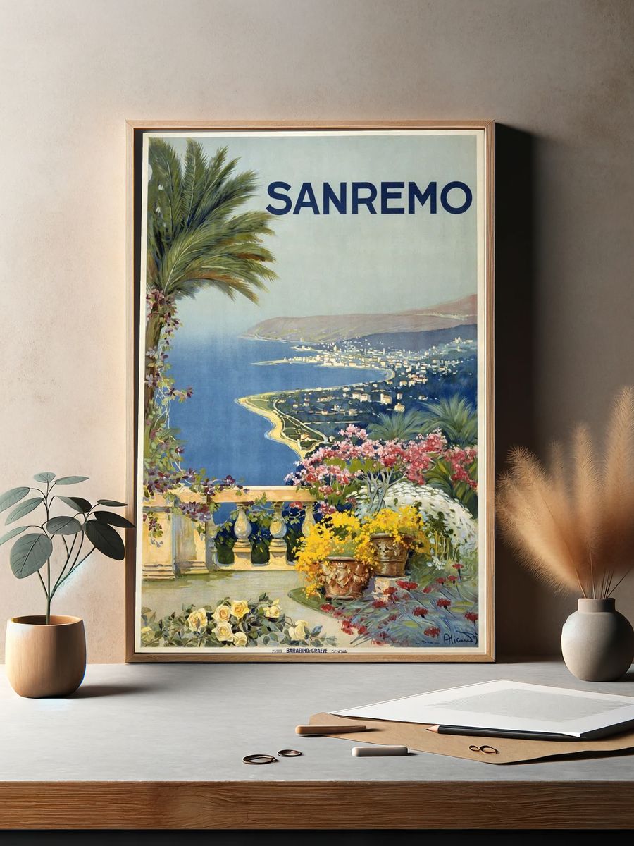 Sanremo Vintage Travel Poster. — room view 2