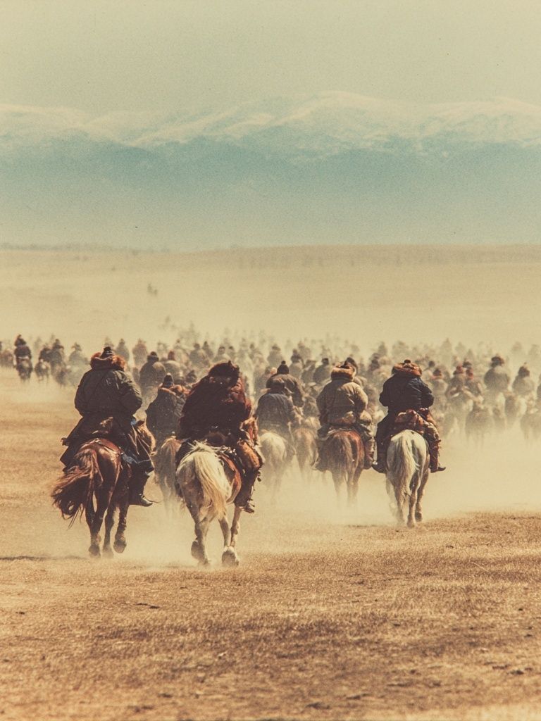 Horsemen in the Dust — Vintage Print. poster detail
