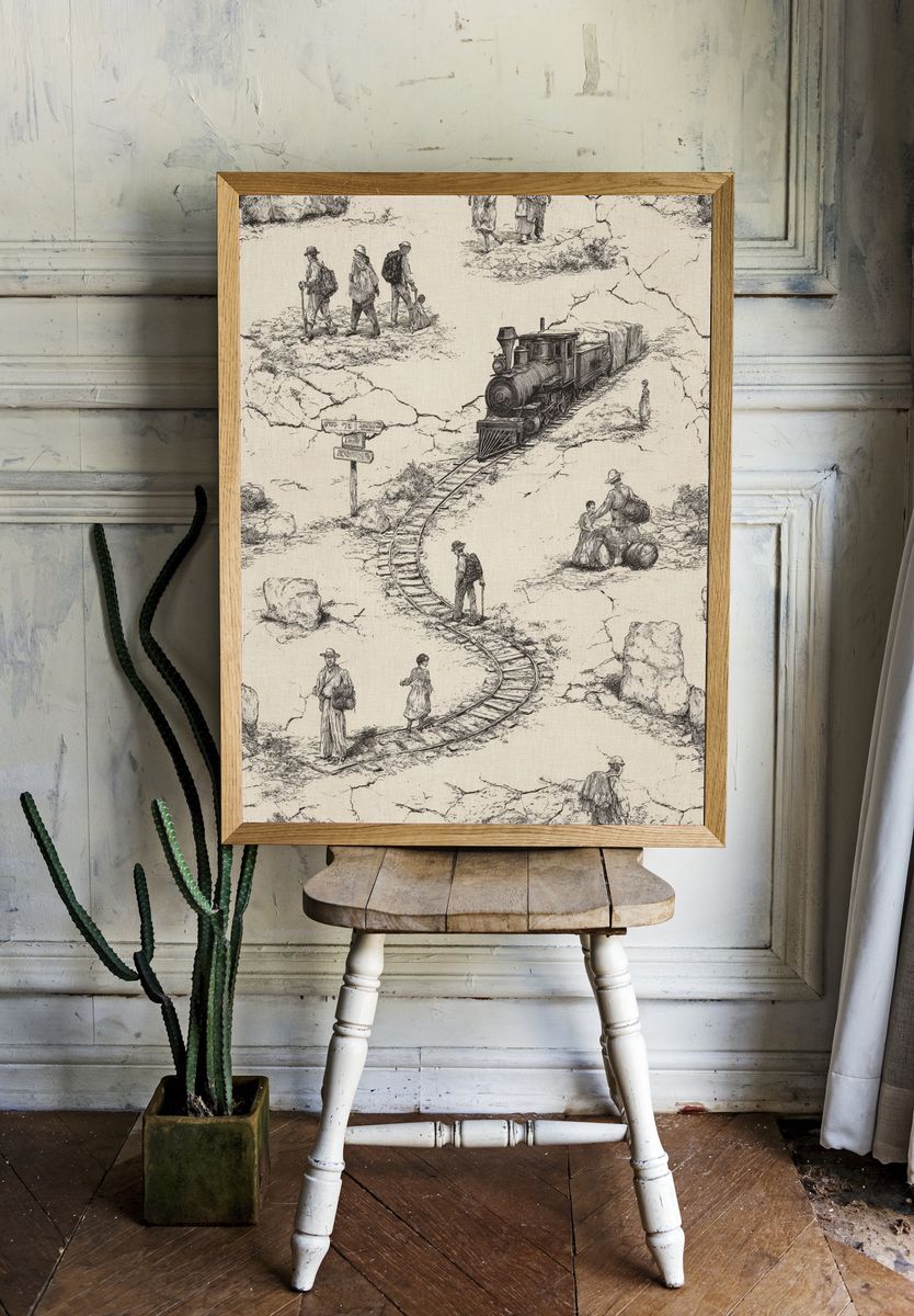 Vintage Train Journey Poster room preview
