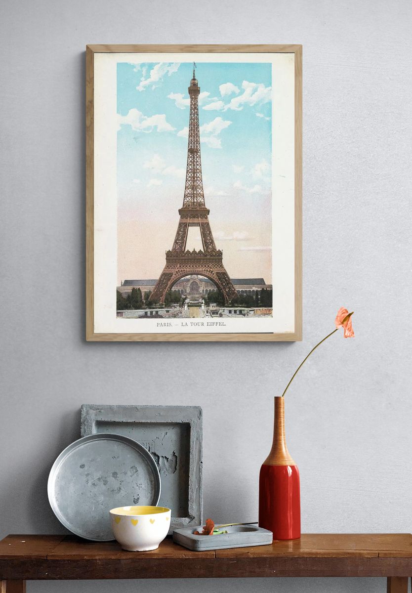 Eiffel Tower — Vintage Print. — room view 3