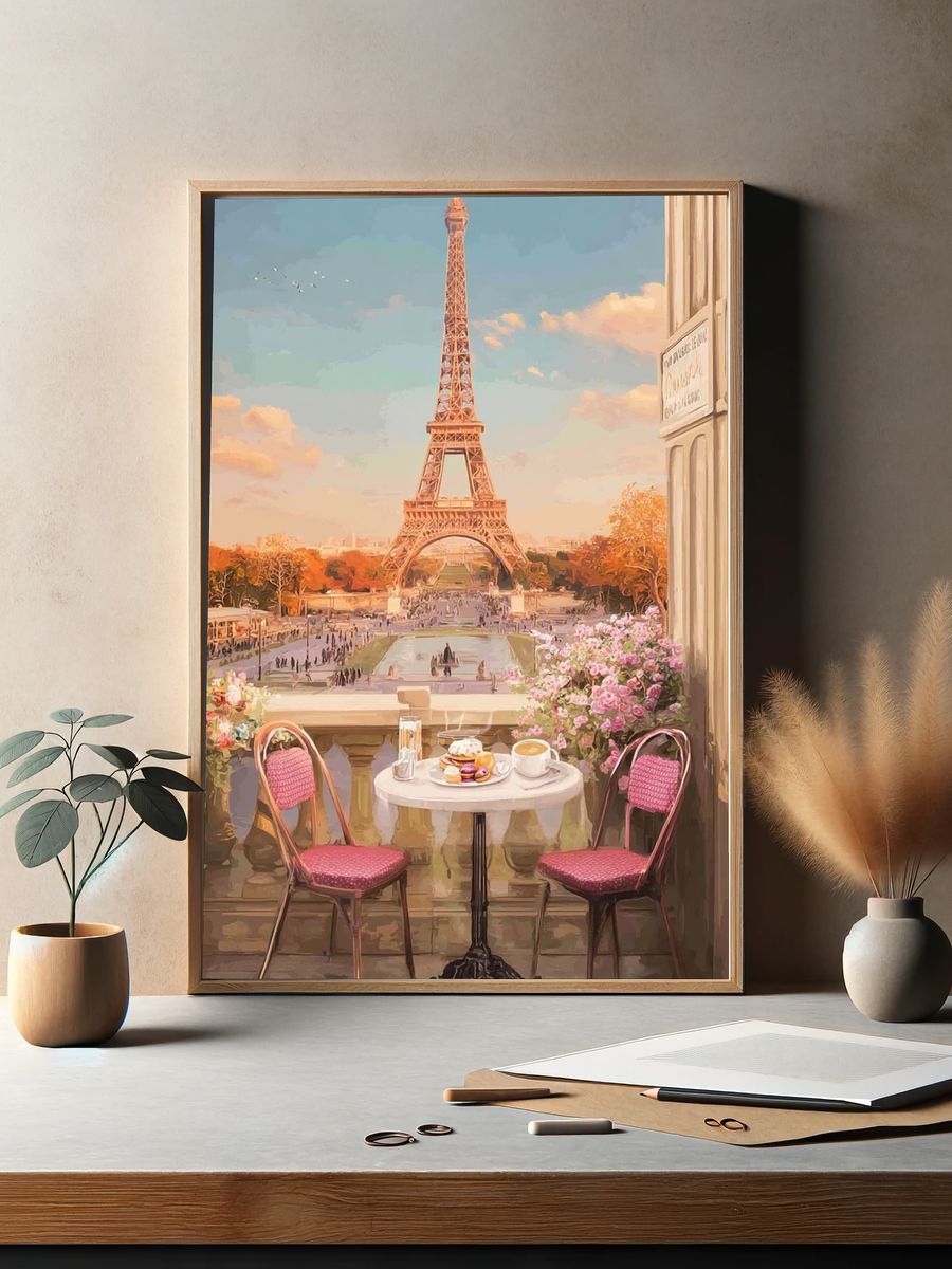 Eiffel Tower Café — Vintage Print. — room view 2