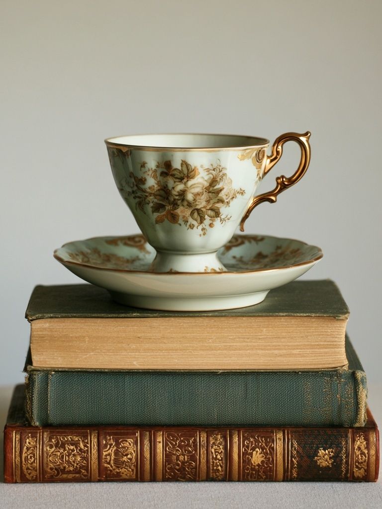 Vintage Teacup Still Life Print. poster — photography art