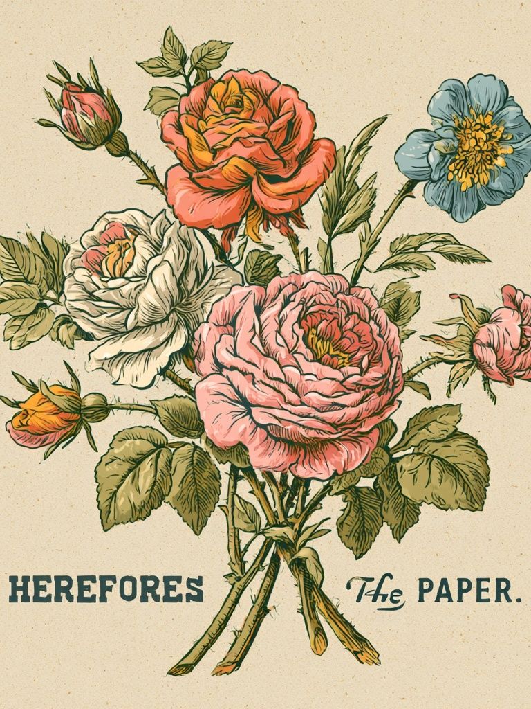 Vintage Floral Typography Poster. poster detail