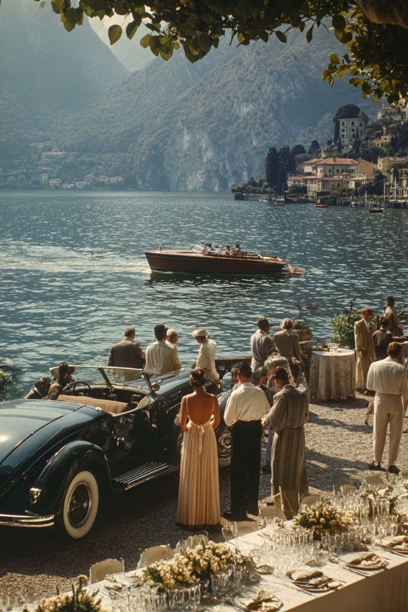 Lake Como Vintage Travel Poster. poster detail