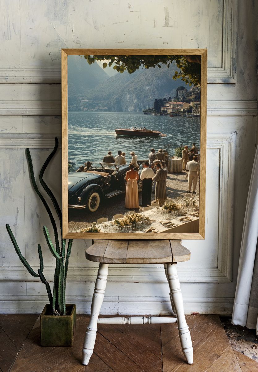 Lake Como Vintage Travel Poster. room preview