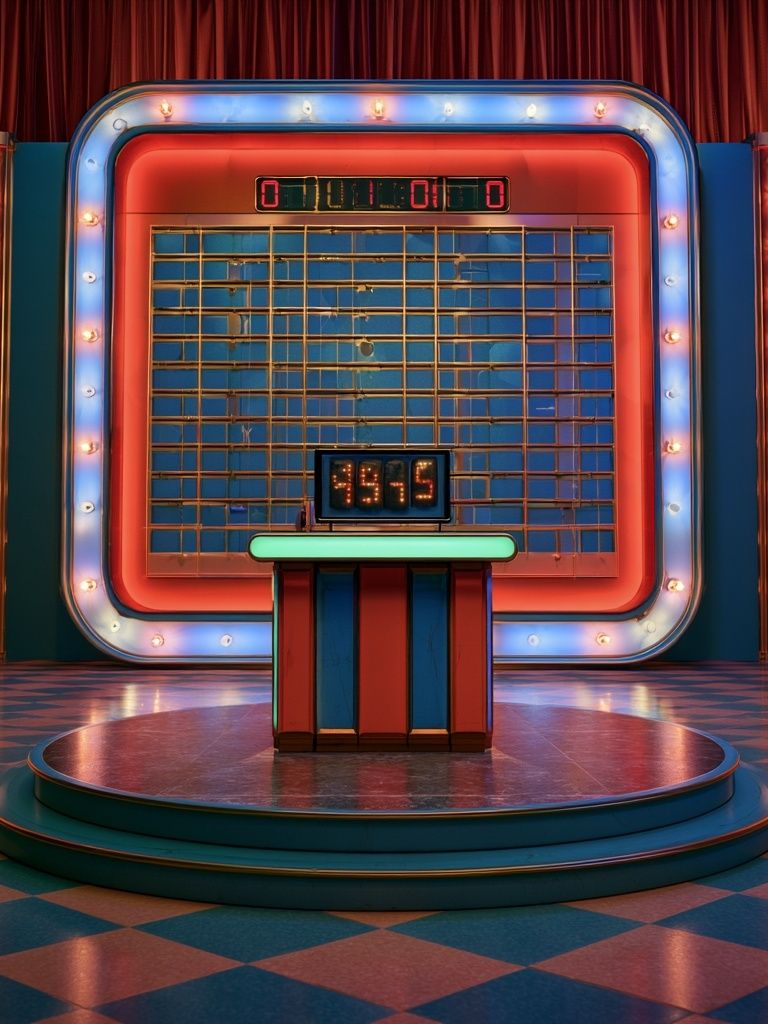 Retro Game Show Stage Poster. poster detail