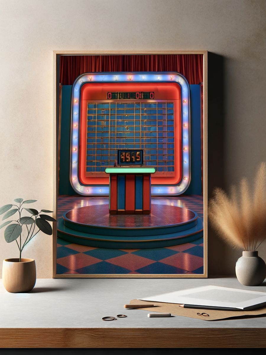 Retro Game Show Stage Poster. — room view 2