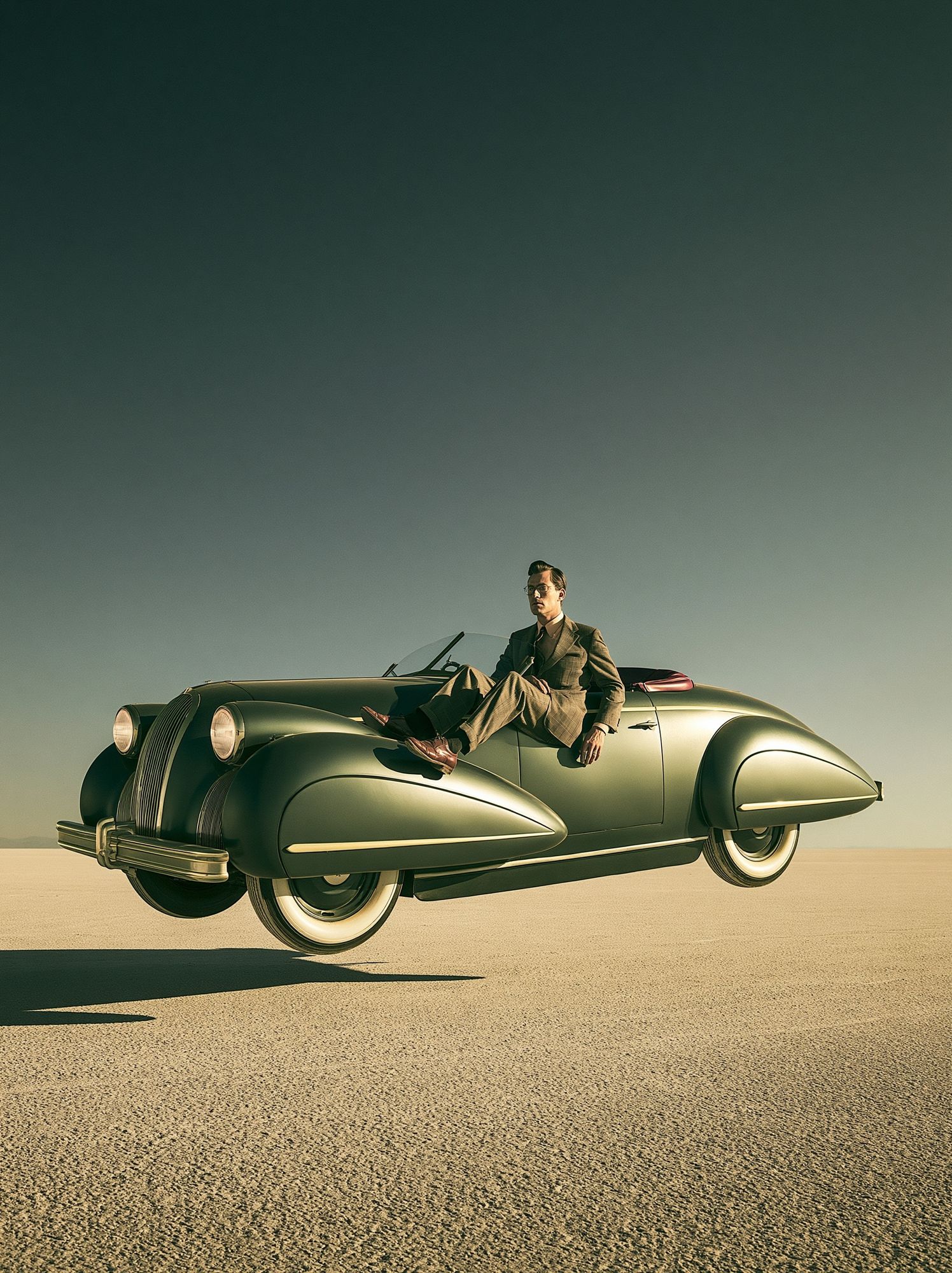 Vintage Convertible Desert Poster. poster detail