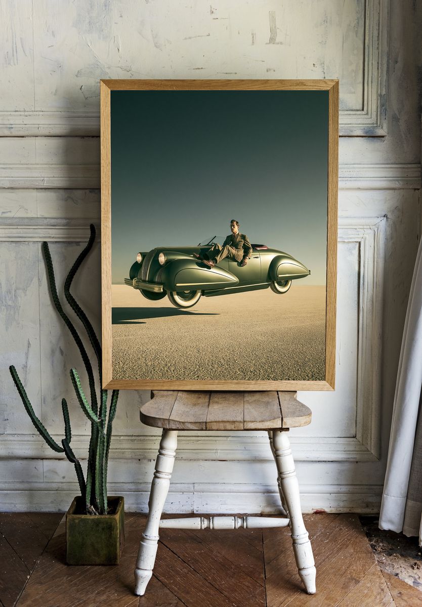 Vintage Convertible Desert Poster. room preview