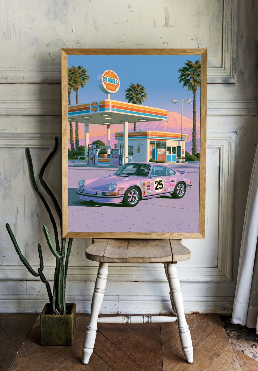 Retro Shell Gas Station Print. room preview