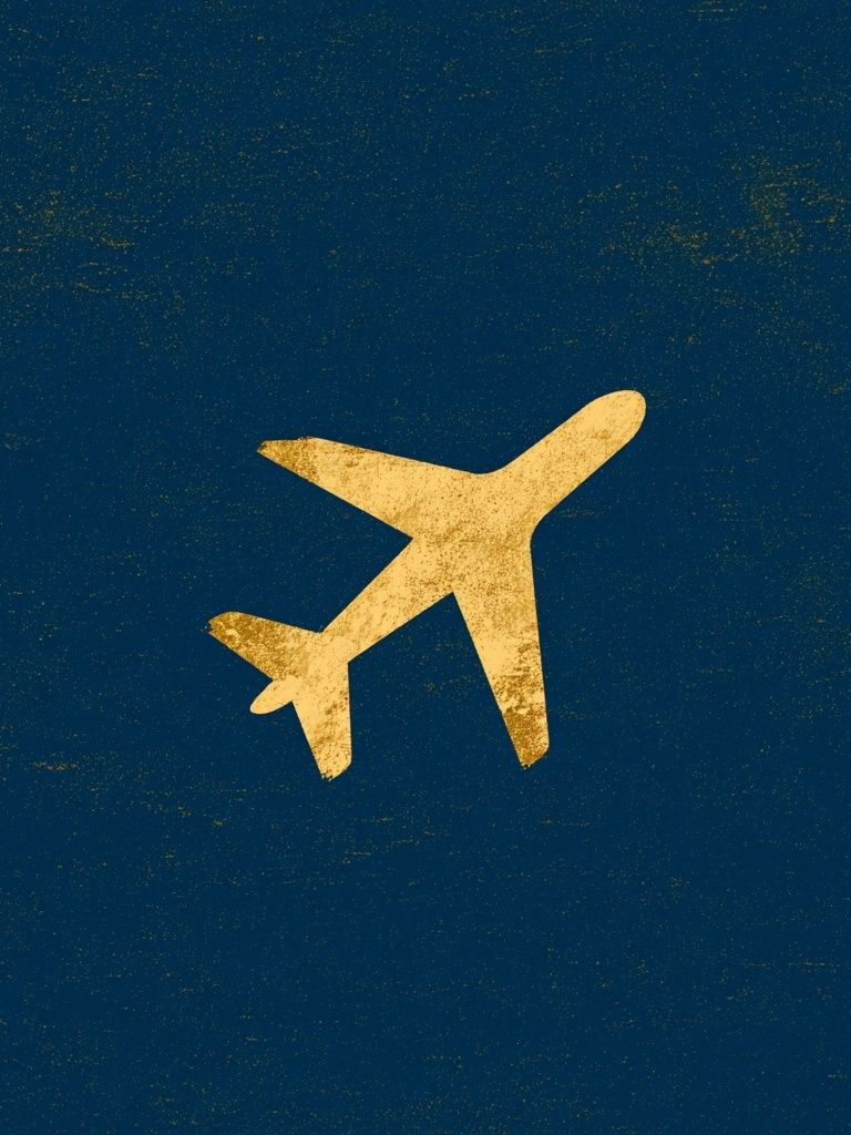 Golden Airplane Vintage Travel Poster. poster — vintage art