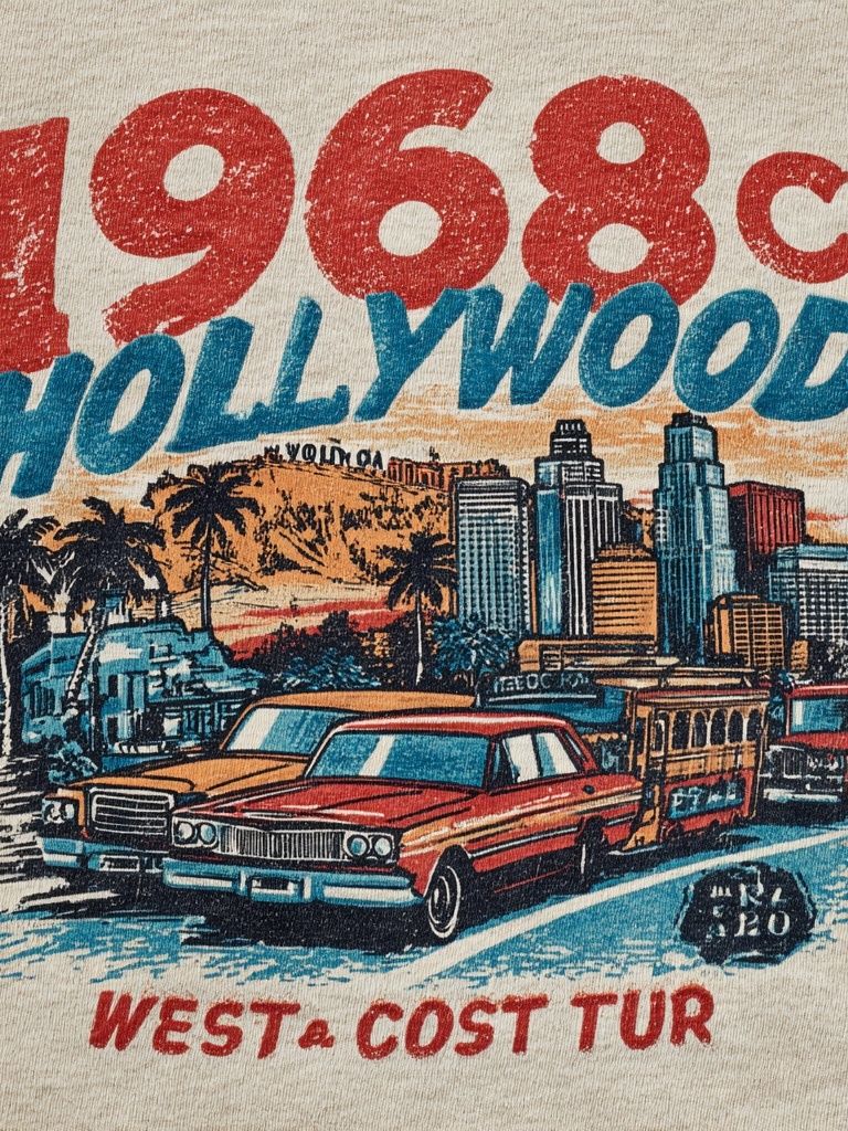 1968 Hollywood West Coast Retro Print. poster detail