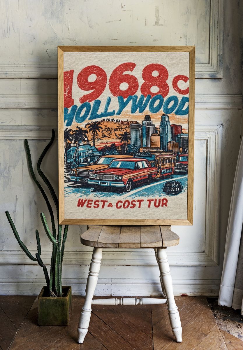 1968 Hollywood West Coast Retro Print room preview