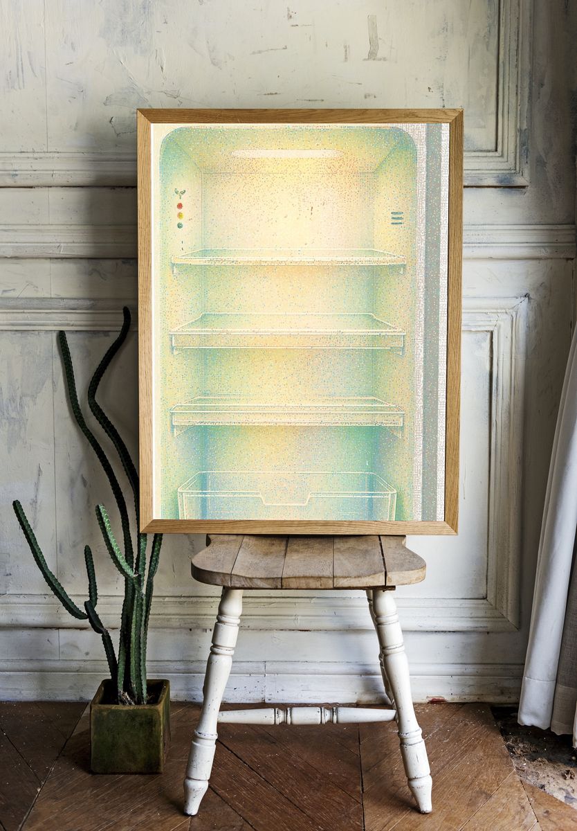 Retro Refrigerator Interior Poster. room preview