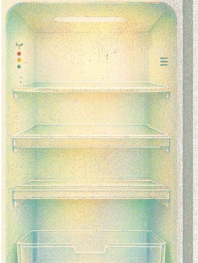 Retro Refrigerator Interior Poster. poster print