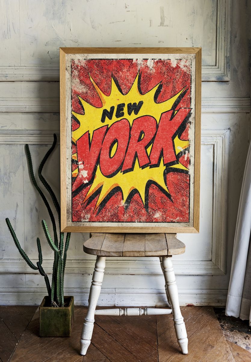 New York Comic Pop Art Poster. — room view 1