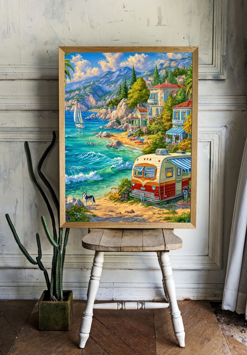 Coastal Retreat — Vintage Print room preview