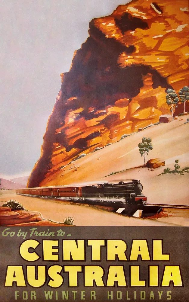 Commonwealth Railways Travel Poster (1940) — Art Print. poster detail