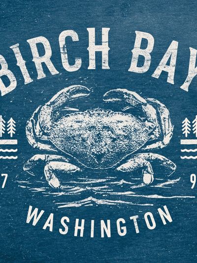Birch Bay Crab Vintage Poster.