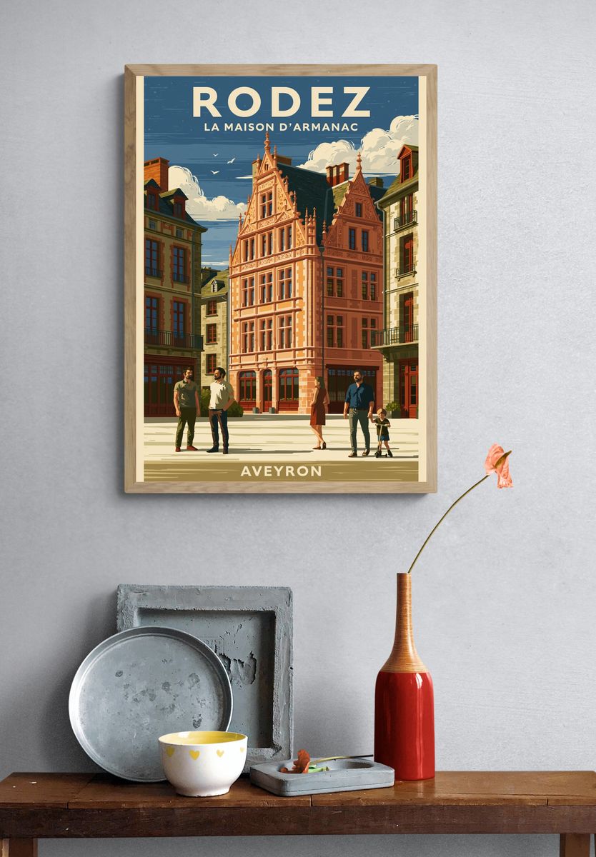Rodez Aveyron Travel Poster. — room view 3