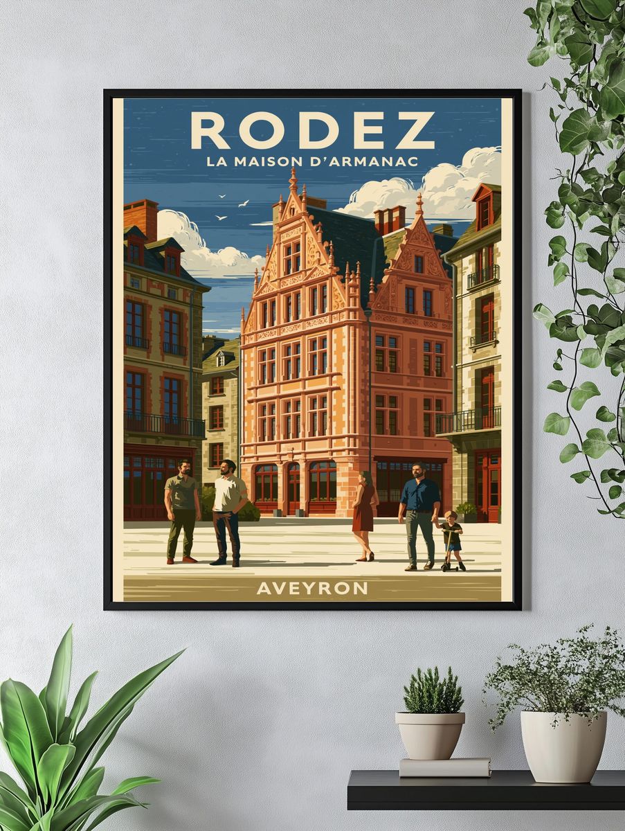 Rodez Aveyron Travel Poster. — room view 4