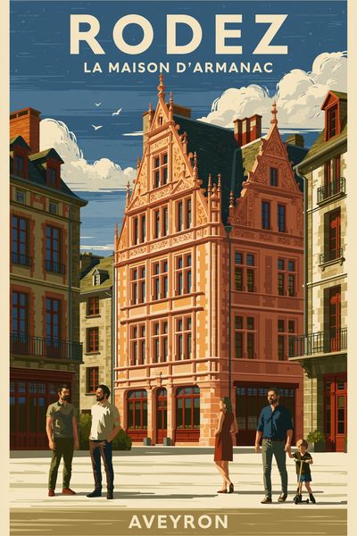 Rodez Aveyron Travel Poster. poster