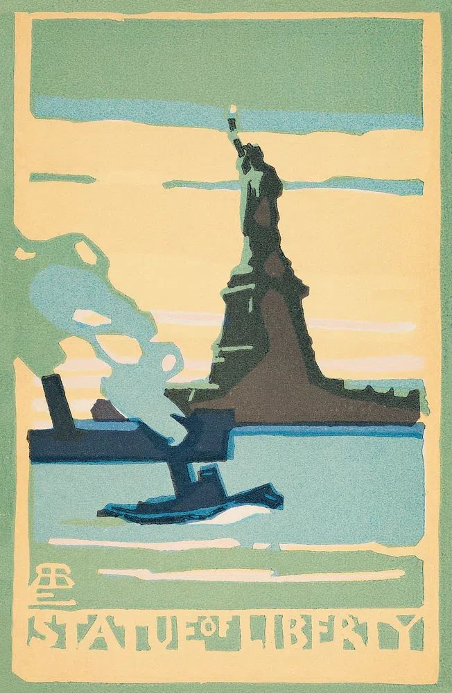 Statue Liberty (1916) Postcards: New. poster — vintage art