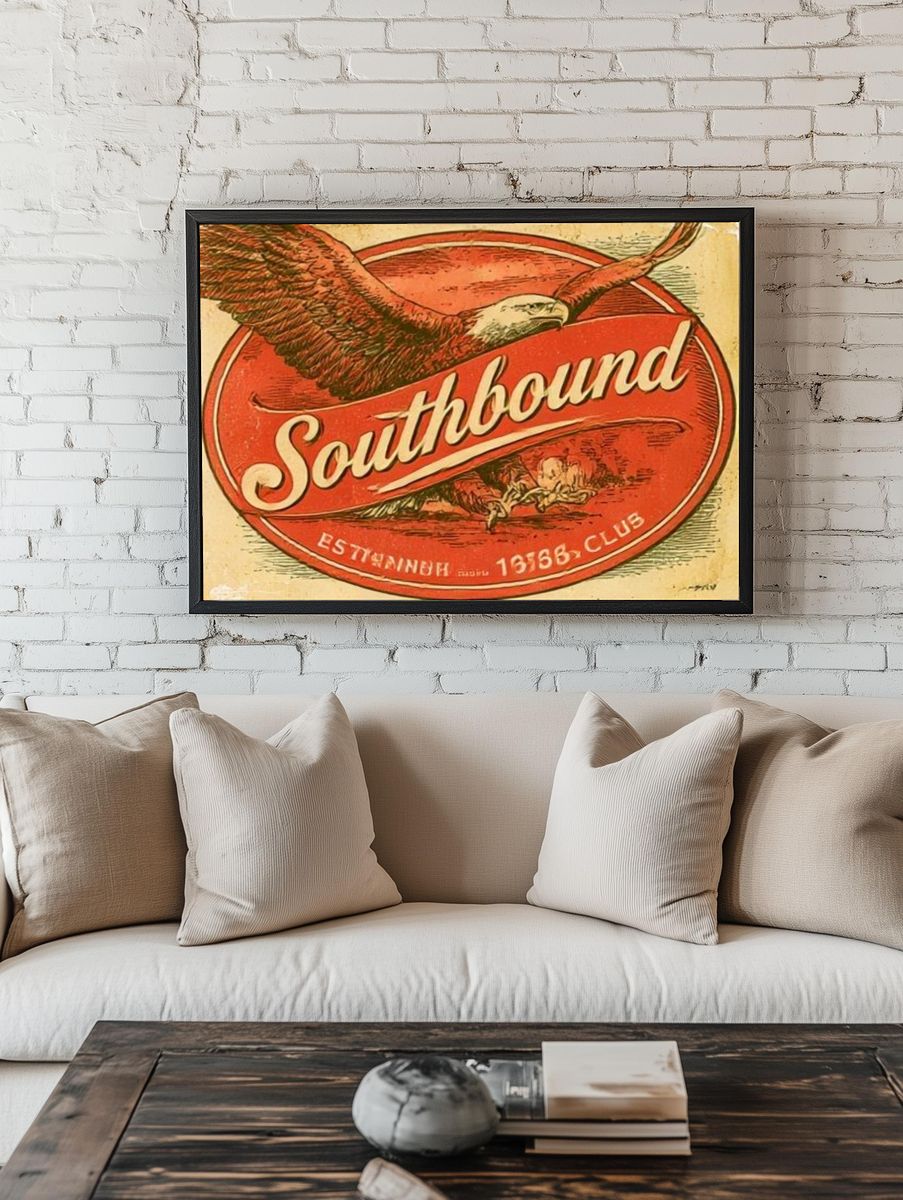 Southbound Vintage Travel Poster. room preview