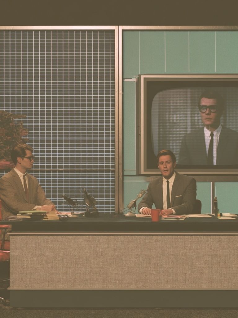 Retro TV Studio Scene Poster. poster detail