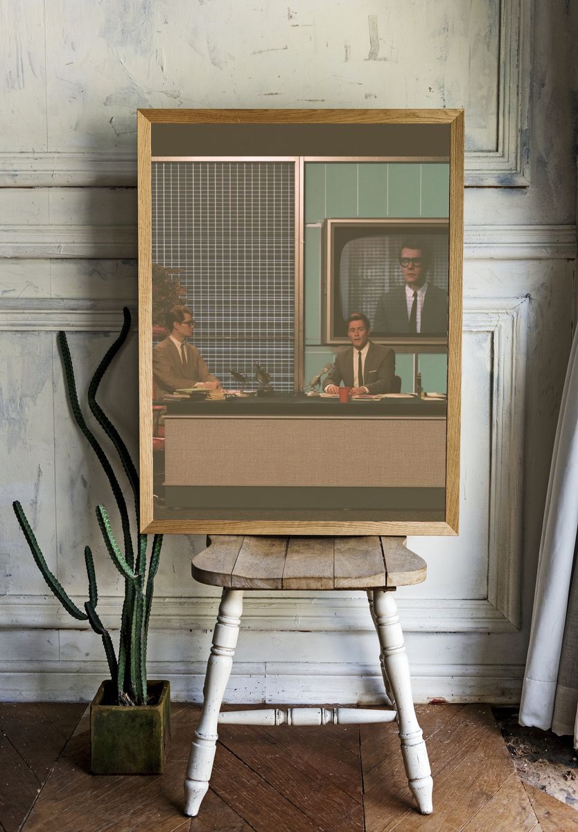 Retro TV Studio Scene Poster. room preview