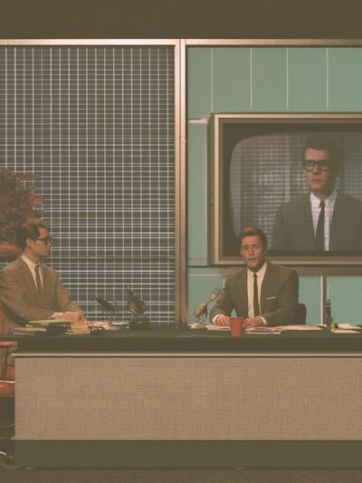 Retro TV Studio Scene Poster. poster