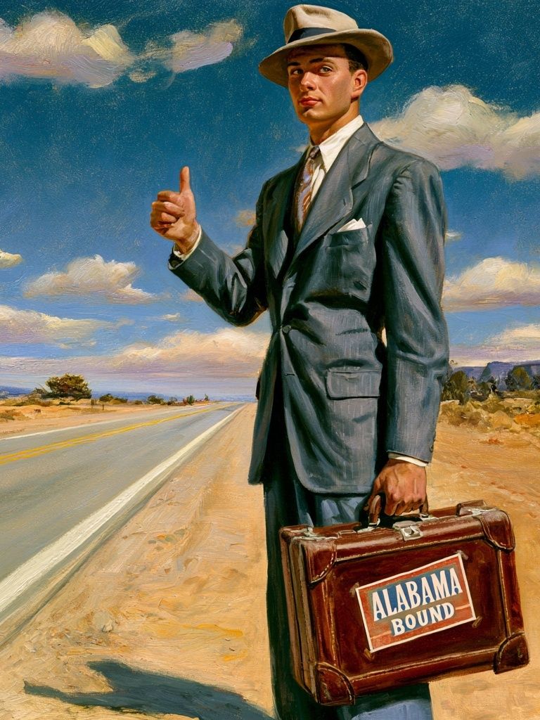 Alabama Bound Travel Poster. poster detail
