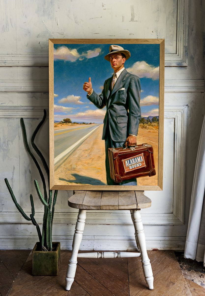 Alabama Bound Travel Poster. room preview