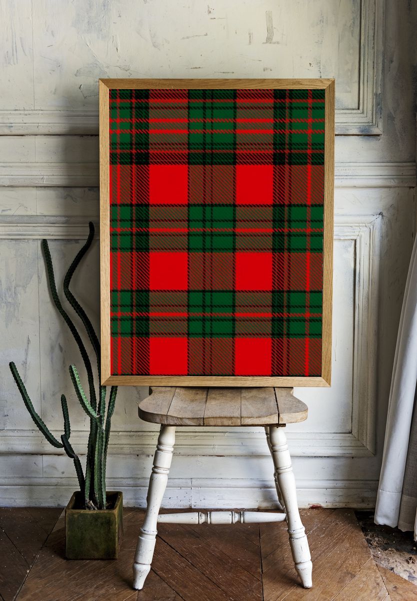 Red and Green Tartan Pattern Poster. — room view 1