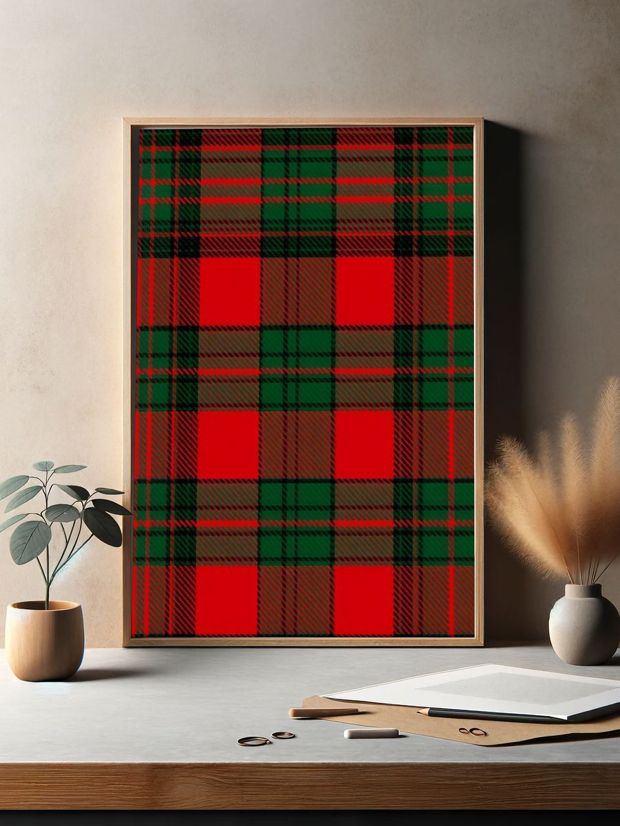 Red and Green Tartan Pattern Poster. — room view 2