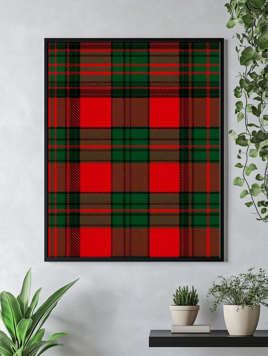 Red and Green Tartan Pattern Poster. — room view 4